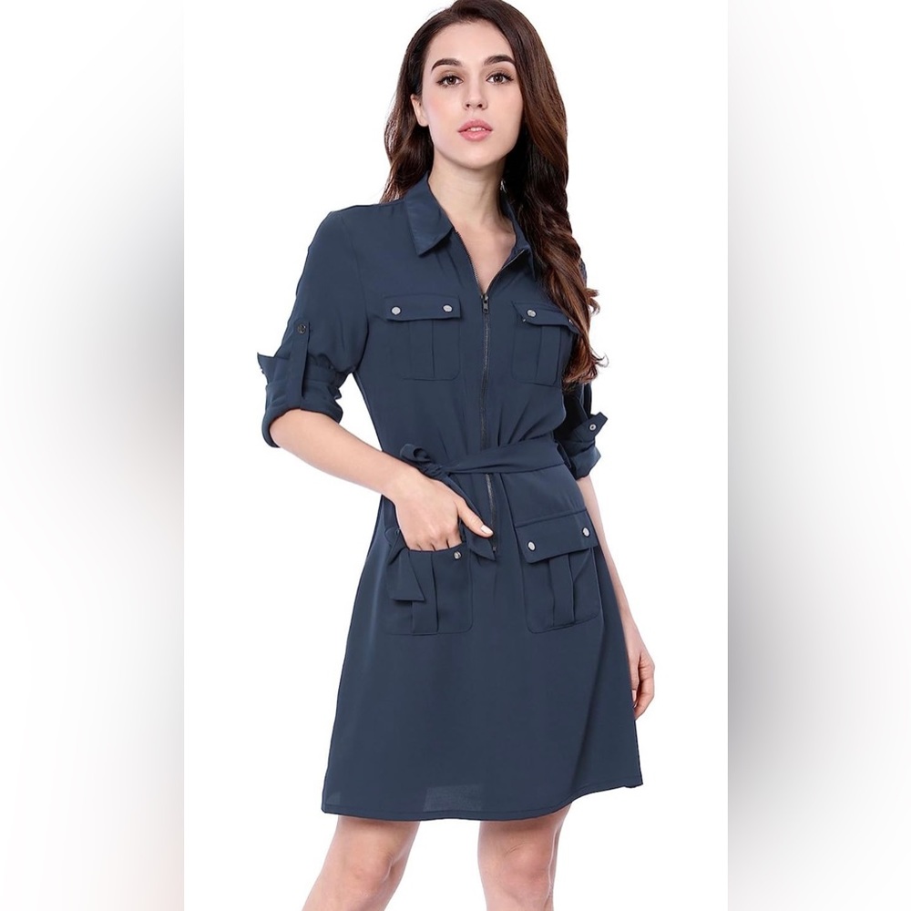 Like New! Navy Utility Dress with Pockets